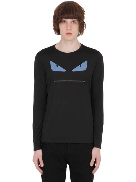 fendi men's long sleeve shirt|fendi t shirt original.